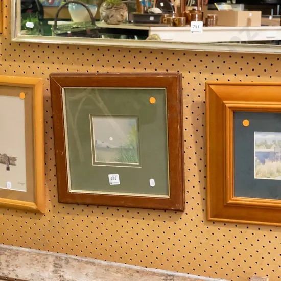 3x framed prints - orange dots