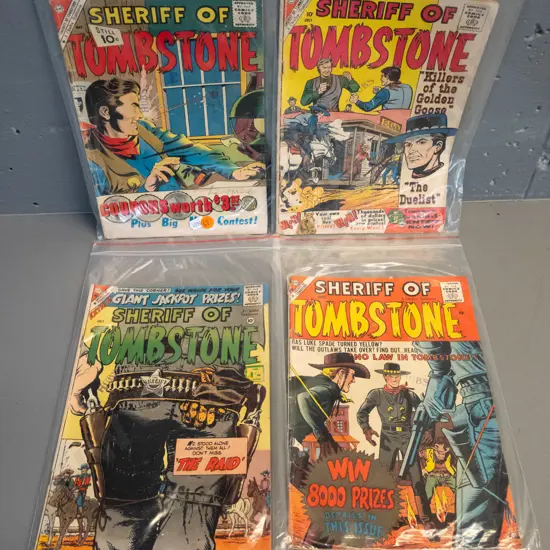 4 vintage Sheriff of Tombstone western/cowboy comics - dated 1959, 60 and 61.