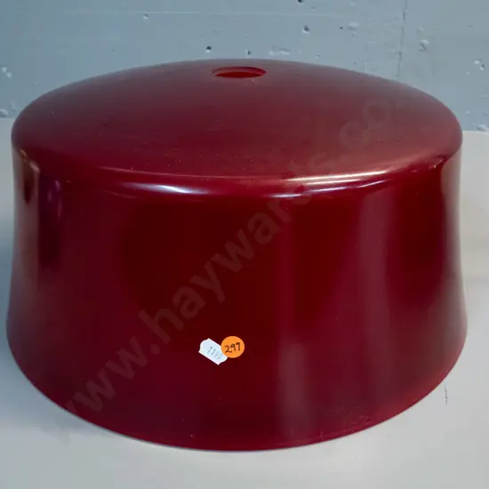 large heavy dark red glass ceiling light shade H-180 D-390