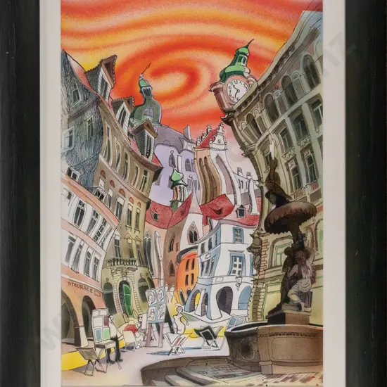 framed print - Italian street scene H - 400 W - 270