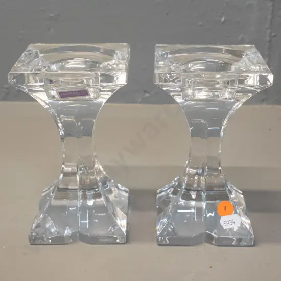 pair of heavy crystal candlesticks marked Marquis by Waterford. H-155 Top 90x90