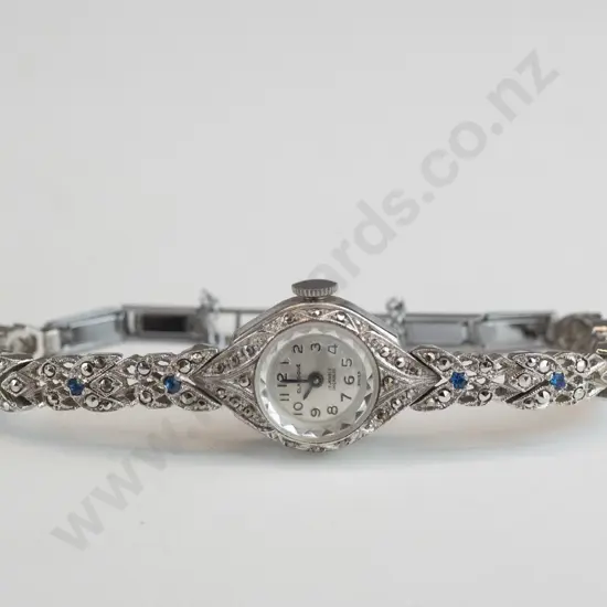 marcasite watch with sapphires