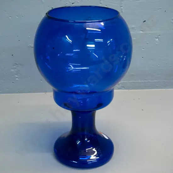 large blue goblet shaped vase H-300 D-180 at widest part