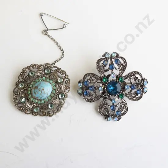 2 costume brooches