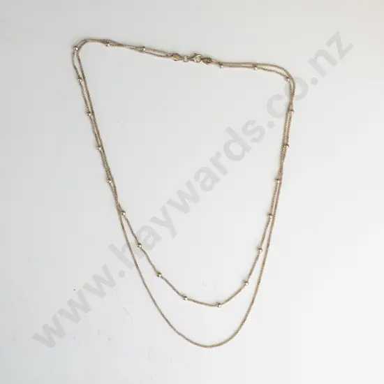 silver 2 strand necklace stamped 925