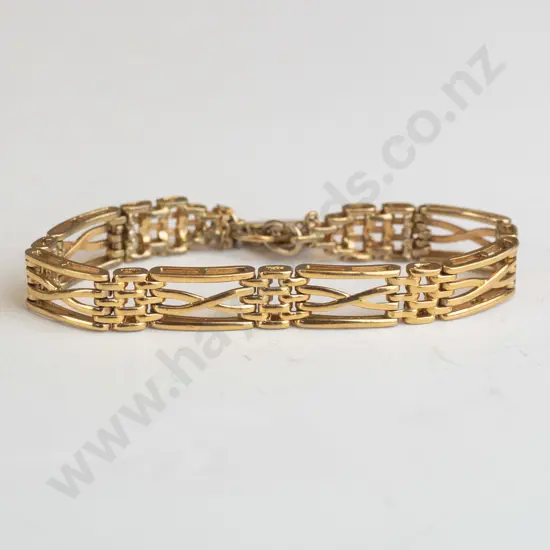 gate bracelet stamped sterling silver