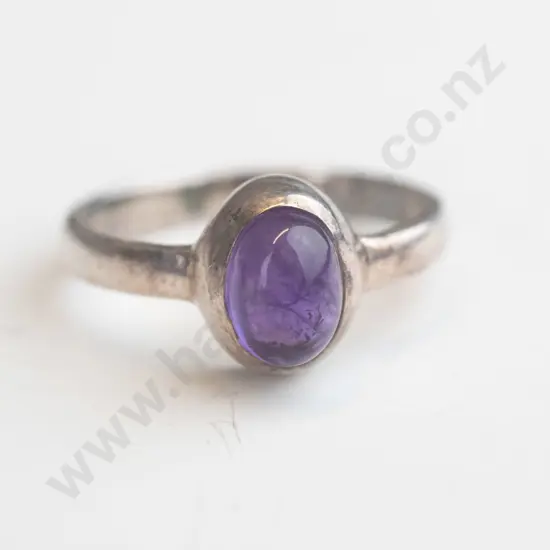 silver amethyst ring stamped 925