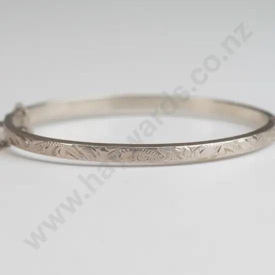 silver bracelet with safety chain stamped stg sil