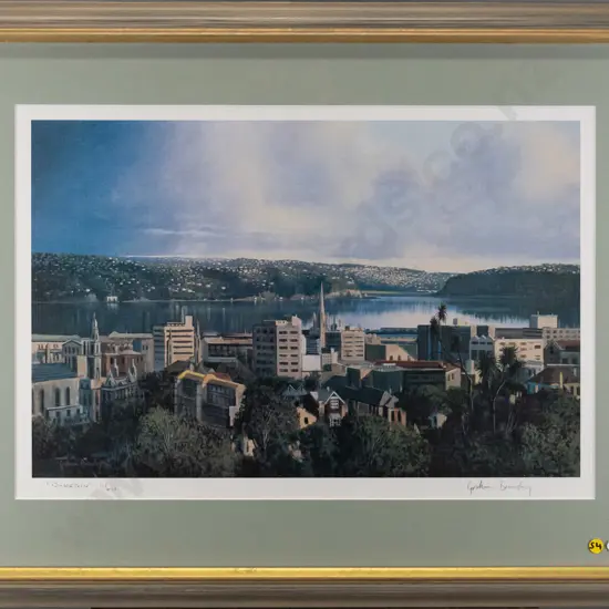 framed Graham Brinsley ltd edition print "Dunedin" H-360 W-540