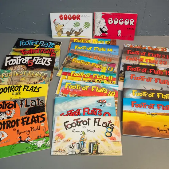 Murray Ball's Footrot Flats - 22 volumes, no gaps from 1 to 22 - plus 2 Bogor books