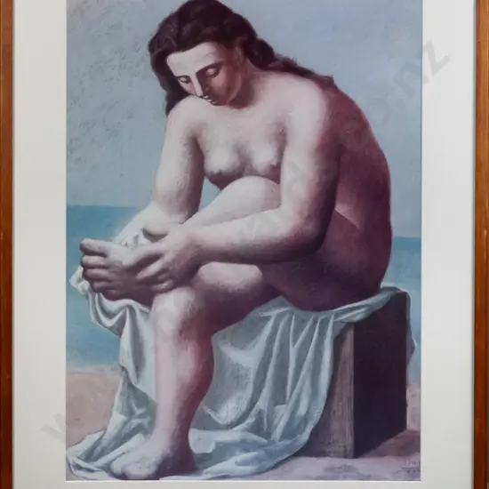 framed Picasso poster print "Seated Nude Drying Her Foot" H - 660 W - 490