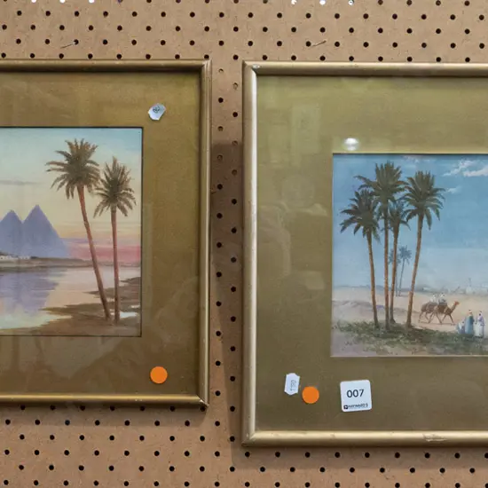 framed oil and framed print - middle eastern scenes