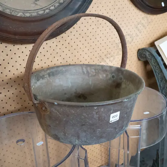 small copper jam pan