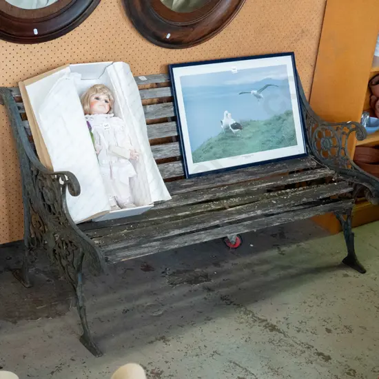 restorer's cast iron ended garden bench seat