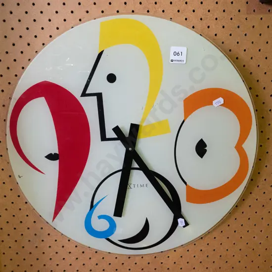 1980s glass wall clock