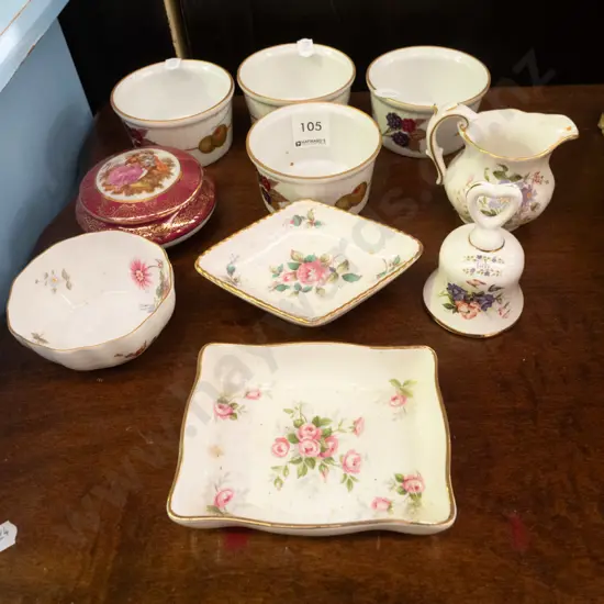 4 Royal Worcester Evesham ramekins, Limoges cover pot, jam dishes, etc.