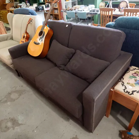 brown upholstered Mobilier divan bed