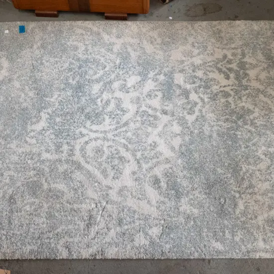 blue and white acrylic floor rug L-2310 W-1620