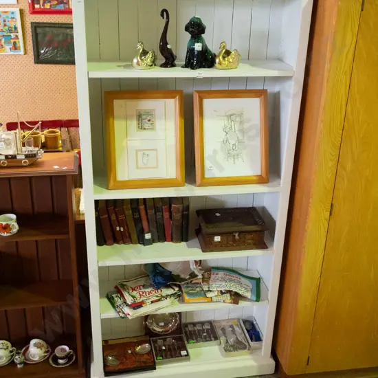 white painted adjustable bookcase H-1800 W-900 D-300