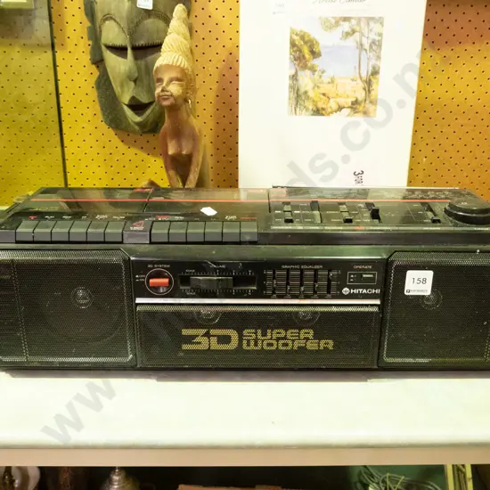 portable radio dual tape cassette player