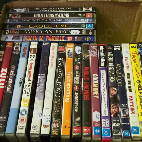 box of DVDs