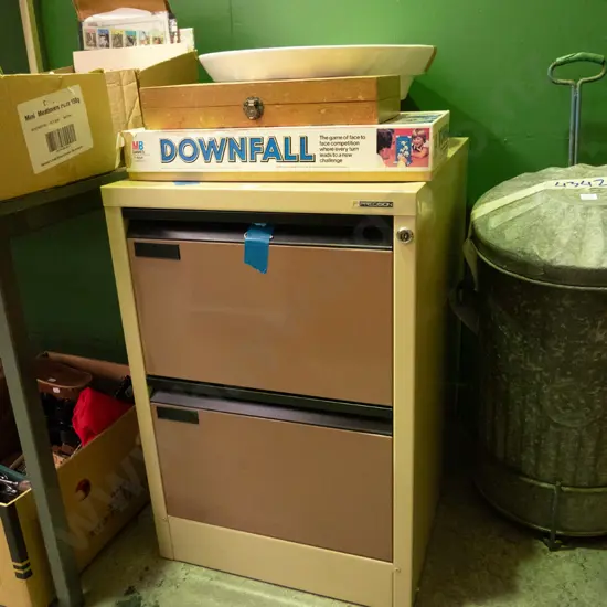 2 drawer filing cabinet - key in office