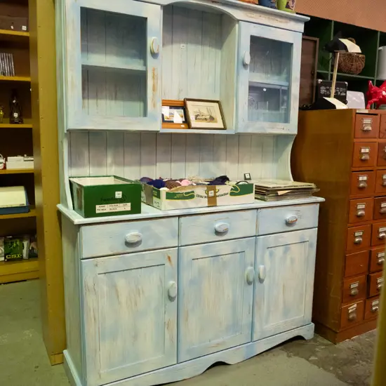 distressed finish painted 3-drawer 5-door wall unit H-1770 W-1320 D-370
