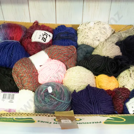 box of knitting yarn