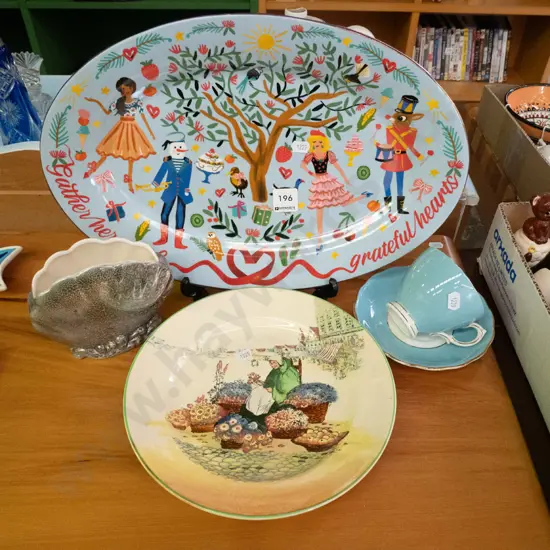 Wonderland Christmas ashett, cups, saucer, dolphin plate, etc.