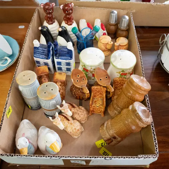 box of novelty salt and peppers