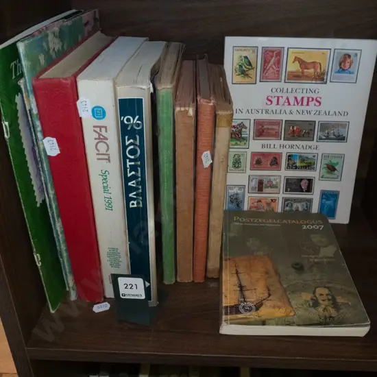 stamp albums, stamp reference books
