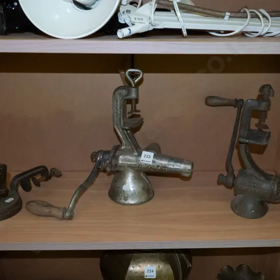 2x bench top grinders, bean slicer