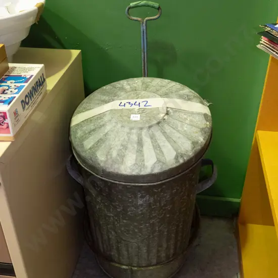 galvanised ash can with trolley