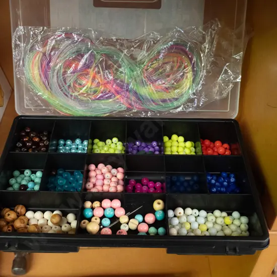plastic organiser of beads etc
