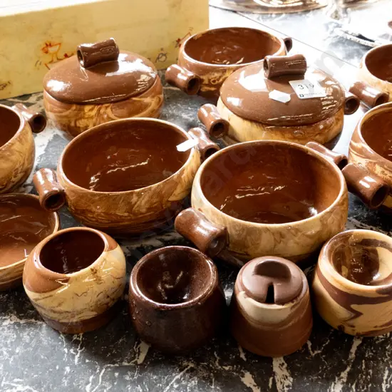 Temuka Pottery Te Rona soup bowls, open salts, etc.