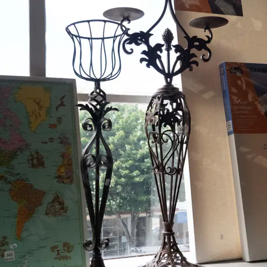 wrought metal candle holder stand & candelabra H-780