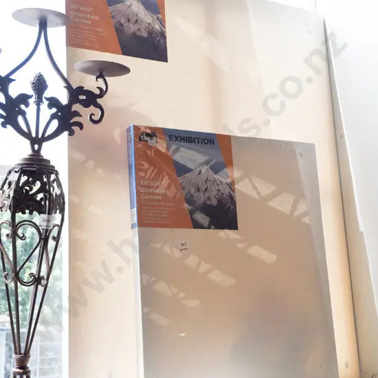 2 stretched art canvases