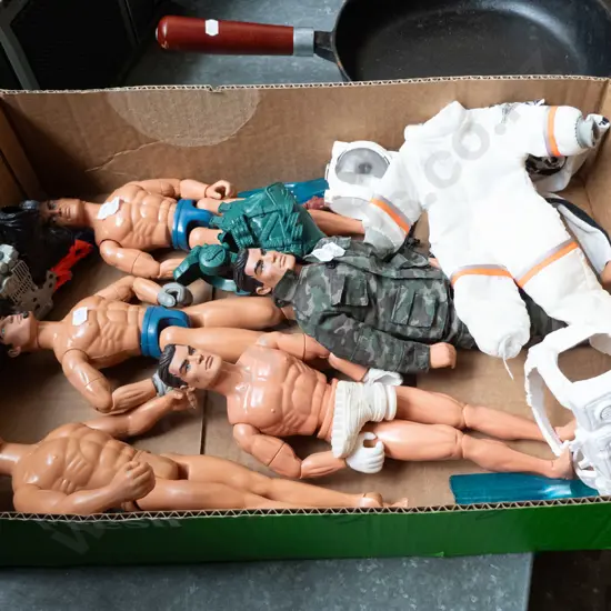 box of action man figurines
