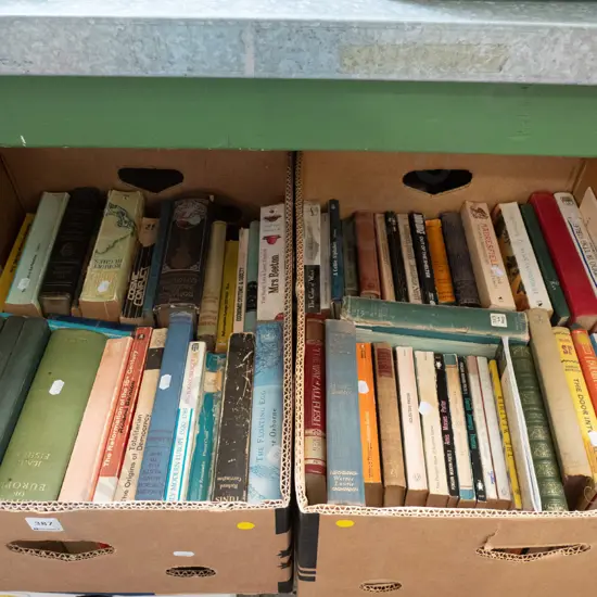 2 boxes of books - yellow dots