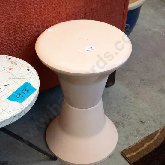 retro Caroma pink plastic stool