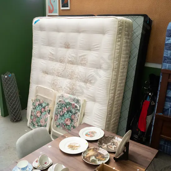 king size mattress and base, some stains and marks