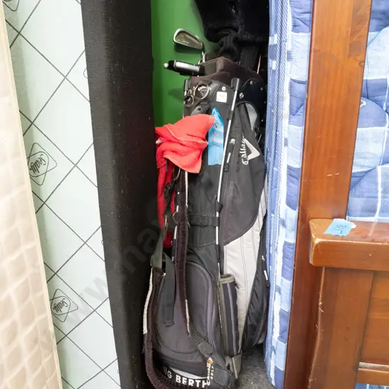 golf clubs and bag