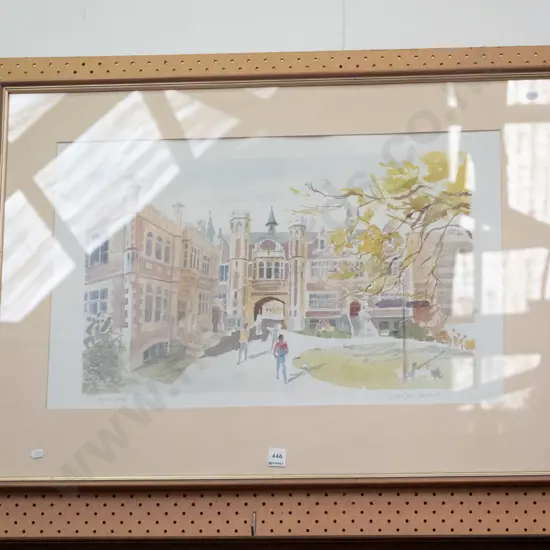 framed Douglas Chown limited edition print - Otago University