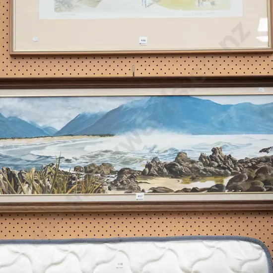 E. McIntyre - framed oil coastal scene