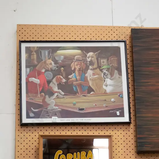 framed print - dogs playing pool