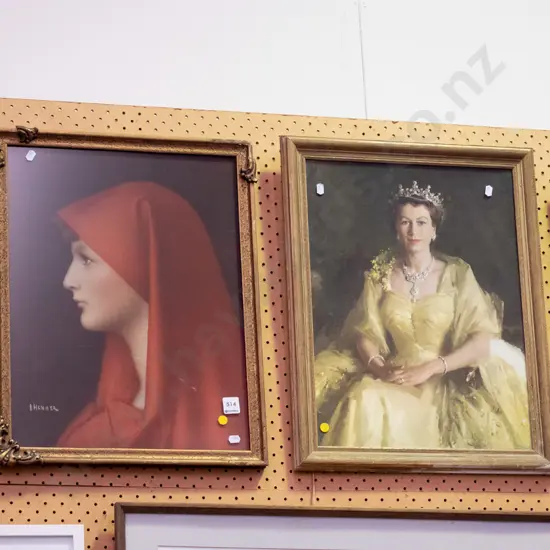 2x framed prints - yellow dots