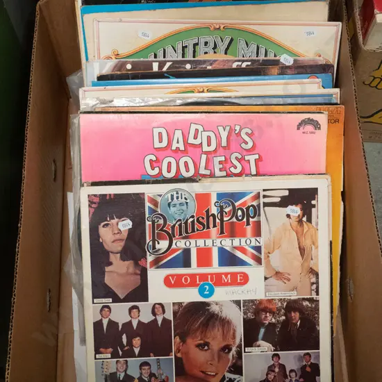 box; country and western and other LPs