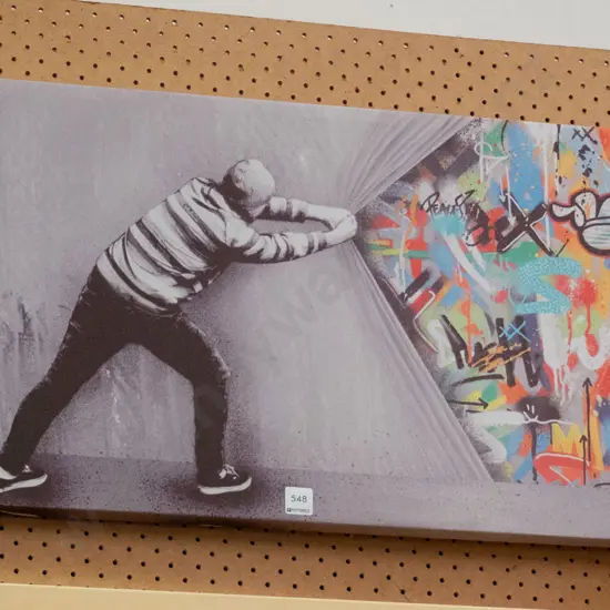 boxes print on canvas - pulling back graffiti