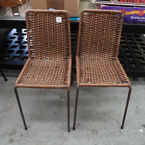 2x woven plastic childrens chairs