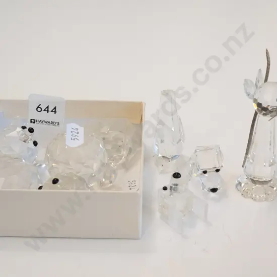 Swarovski and other cut crystal animals - some need to be put back together, may be missing parts